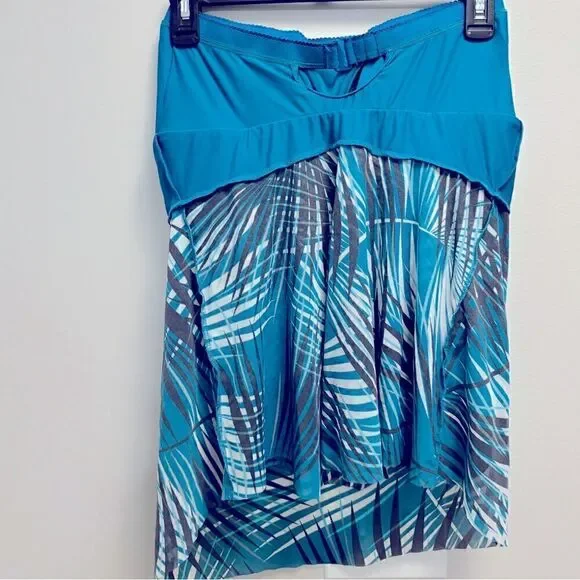 COCO REEF Women's Flourish Bra-Sized Tankini Top swimsuit teal multi 32D - Picture 6 of 8